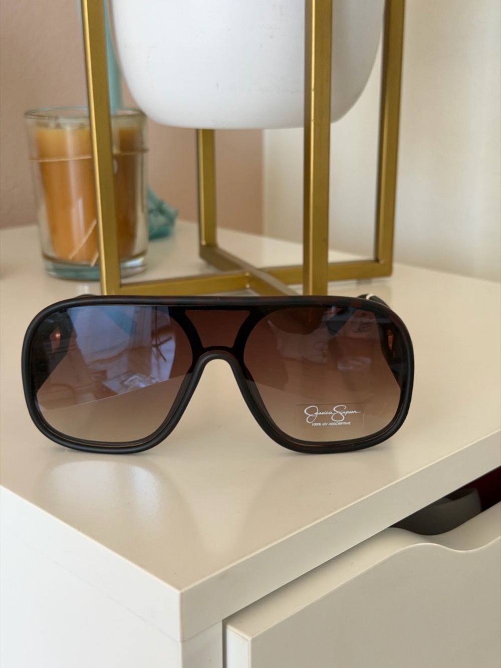 Jessica Simpson Women's J6257-MTS Oversized Tortoise Shell Shield